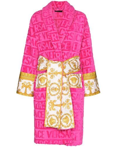 versace hot pink robe|pink Versace bathrobe.